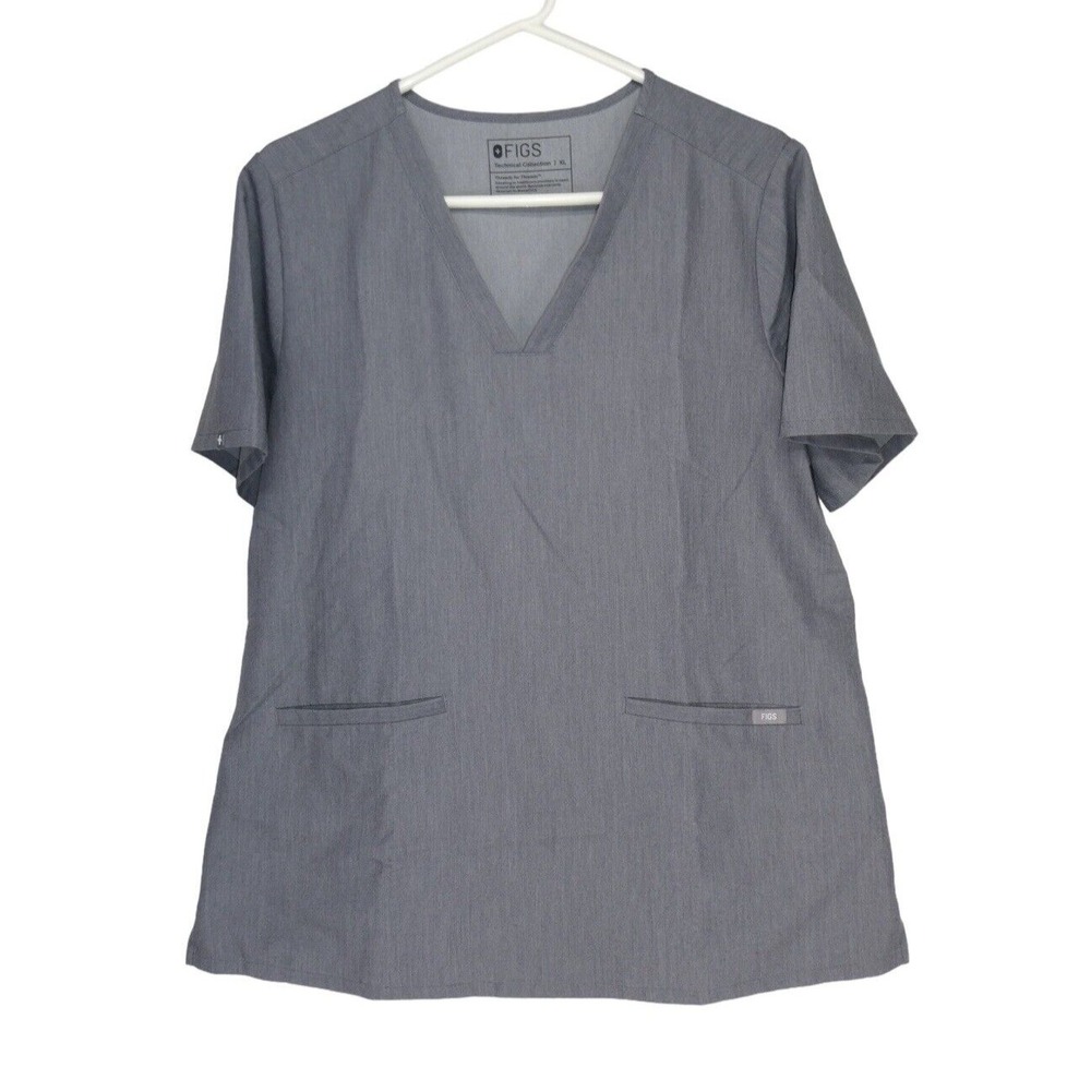 FIGS Technical Collection Scrub‎ Top Size Womens XL Grey FW1100